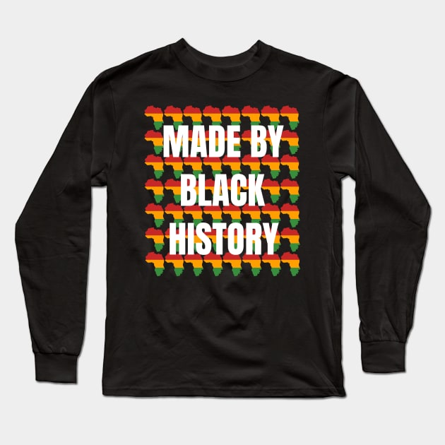 Made By Black History Womans Face Africa Country Silhouette Pattern Long Sleeve T-Shirt by jackofdreams22